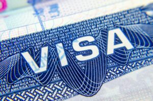 Visa on blue background