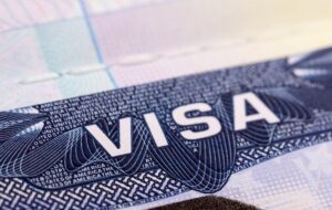 Close up of US Visa