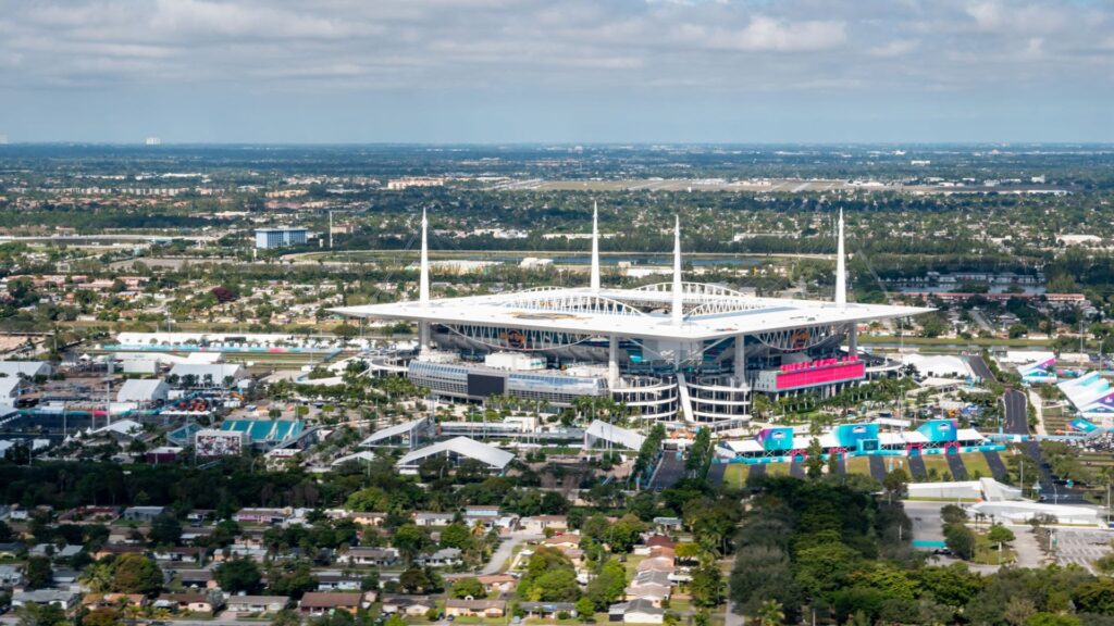 Aerial View of Hard Rock Stadium | Experienced H1B Visa Attorneys | U.S. Immigration Law Counsel