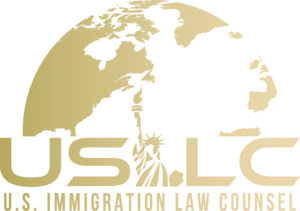 White Background With Gold Text Logo of U.S. Immigration Law Counsel | Consular Processing Expert