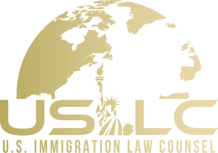 White Background With Gold Text Logo of U.S. Immigration Law Counsel | Consular Processing Expert